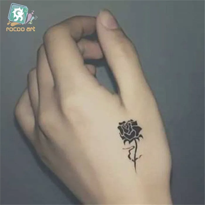 Female Sex Toys ShhhOb Body Art Sex waterproof temporary tattoos Black Rose