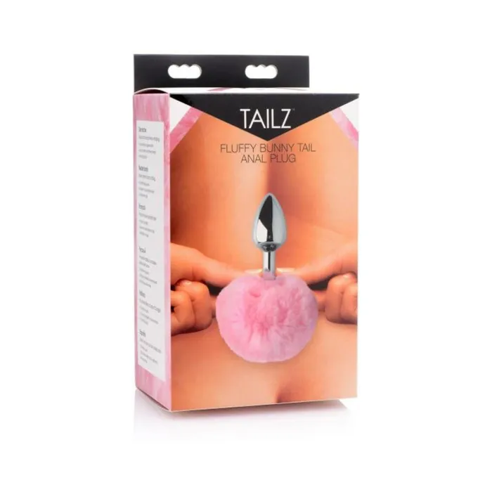 Fluffy Bunny Tail Anal Metal Butt Plug Pink Fairvillacom Anal