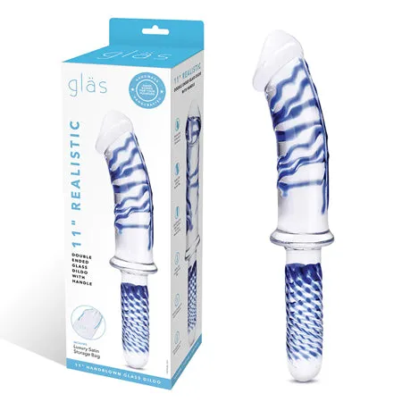 Glas 11 Realistic Double Ended Glass Dildo wHandle Blue Fairvillacom Dildos Glas 11 Realistic Double Ended Glass Dildo wHandle Blue Fairvillacom Dildos