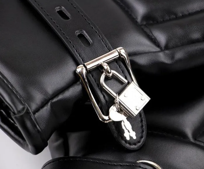 Gloves padded BLACK for BDSM restraint or Puppy play ShhhOb Anal