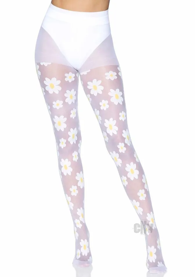 Hosiery Fairvillacom Daisy Nylon Sheer Tights Os White