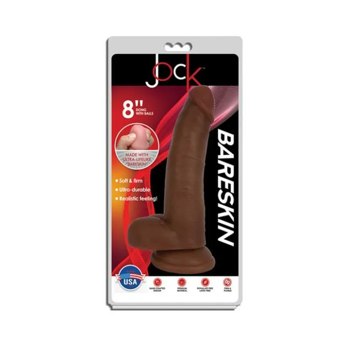 Jock Dark Bareskin Dildo With Balls 8 Inch Fairvillacom Dildos