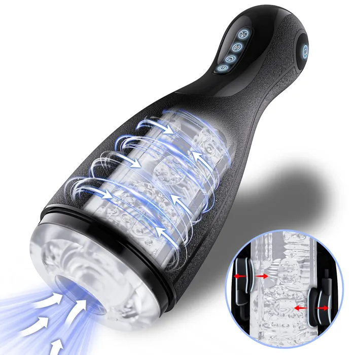 KERERO Male Sex Toy with 3 Squeezing Modes 3 Suctions 10 Vibrations KERERO Male Sex Toys KERERO Male Sex Toy with 3 Squeezing Modes 3 Suctions 10 Vibrations KERERO Male Sex Toys