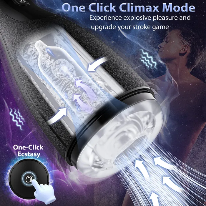 KERERO Male Sex Toy with 3 Squeezing Modes 3 Suctions 10 Vibrations KERERO Male Sex Toys
