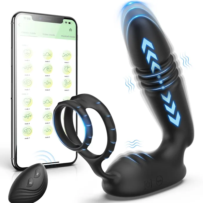 KERERO Male Sex Toys Willem App controlled Thrusting Prostate Massager with Vibration
