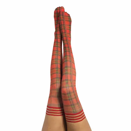 Kixies Grace Plaid Thigh Highs Red A Fairvillacom Vibrators