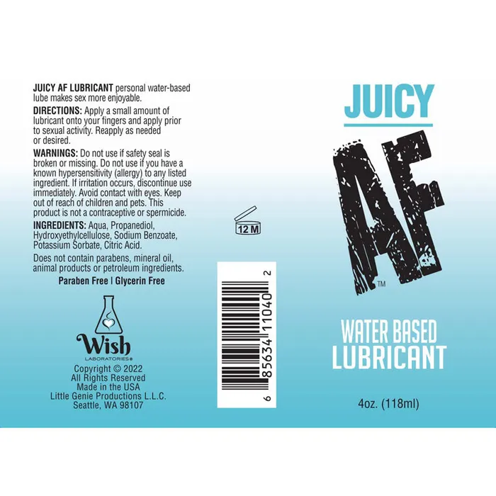 Lubricants ShhhWndsr Juicy AF Water Based Lubricant 118 ml Lubricants ShhhWndsr Juicy AF Water Based Lubricant 118 ml