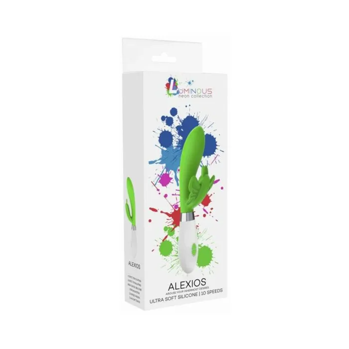 Luna Neon Alexios Ultrasoft Silicone Dual Stimulator Green Fairvillacom Female Sex Toys