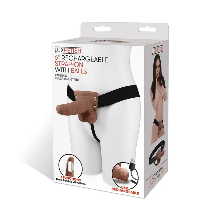 Lux Fetish 6 Rechargeable Strap On wBalls Brown Fairvillacom Female Sex Toys Lux Fetish 6 Rechargeable Strap On wBalls Brown Fairvillacom Female Sex Toys
