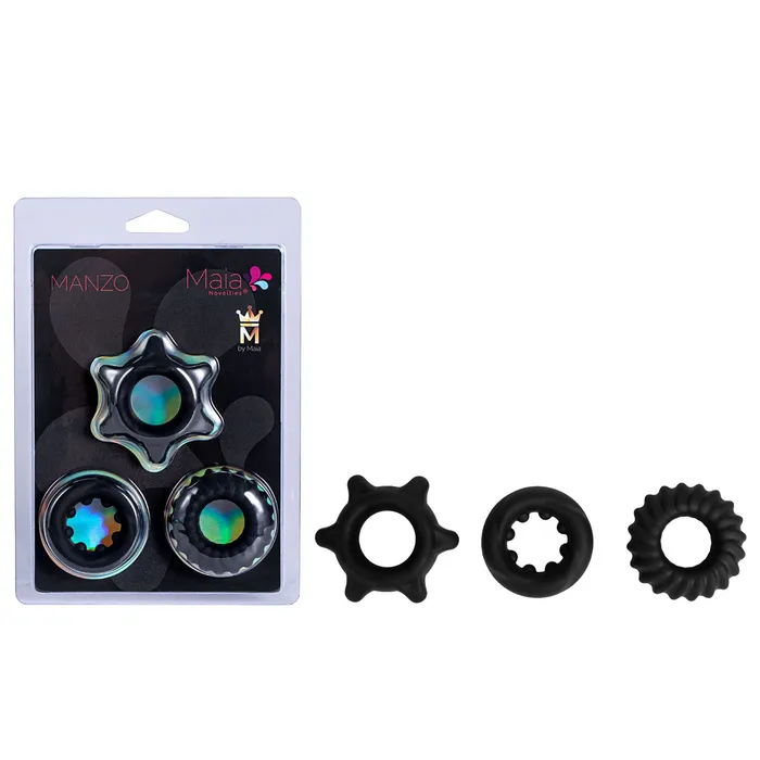 Maia MANZO Silicone Cock Rings Set of 3 ShhhWndsr Male Sex Toys