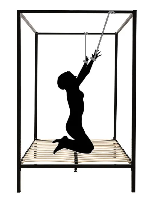 Male Sex Toys ShhhSof Steel Four Post bed frame Queen