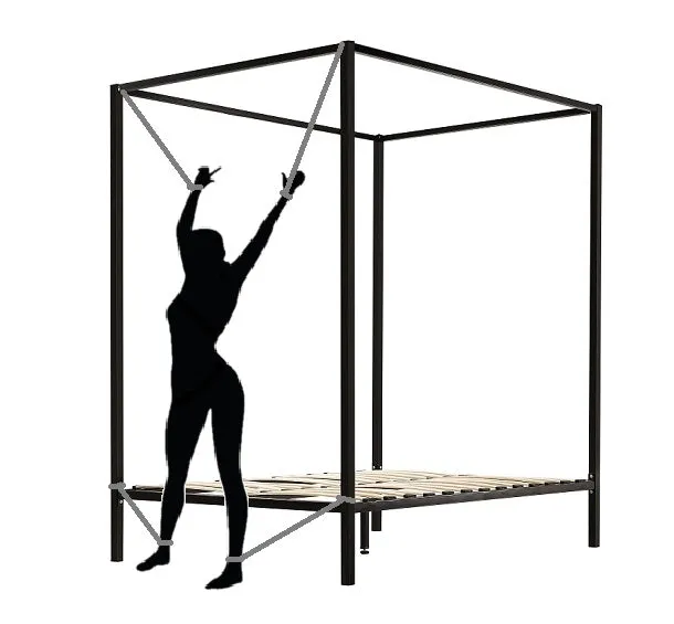 Male Sex Toys ShhhSof Steel Four Post bed frame Queen