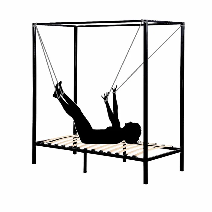 Male Sex Toys ShhhSof Steel Four Post bed frame Queen