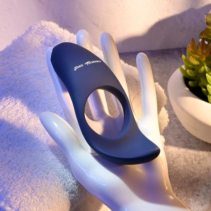 Male Sex Toys ShhhWndsr Zero Tolerance CUP EM Vibrating Cock Ball Ring Blue