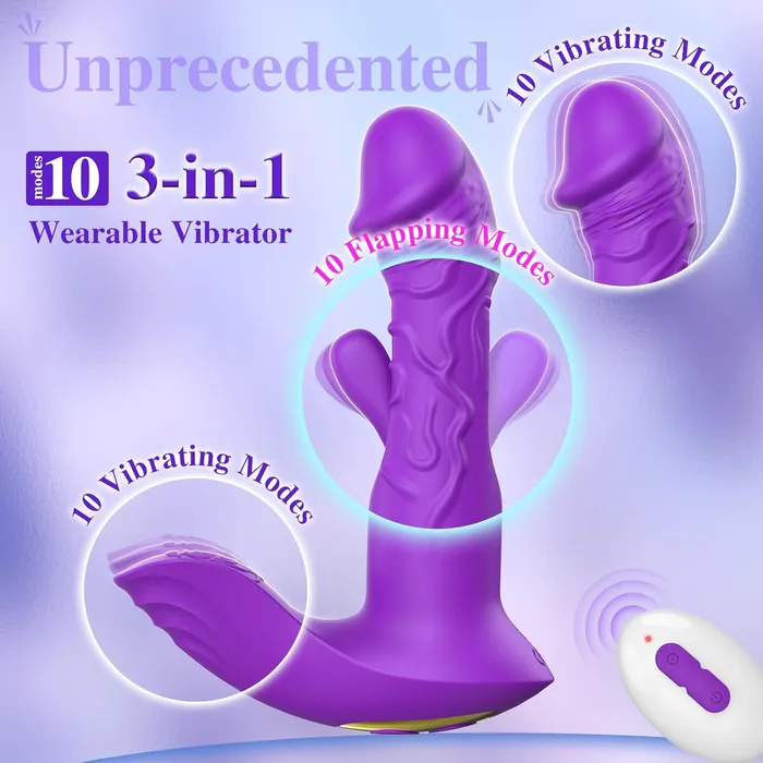 MOIAME Female Sex Toys Wearable Butterfly Flapping Vibrator Dildo MOIAME Female Sex Toys Wearable Butterfly Flapping Vibrator Dildo