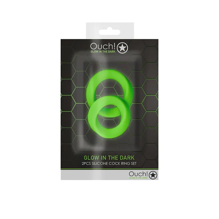 Ouch 2 Pcs Cock Ring Set Glow In The Dark Fairvillacom Male Sex Toys