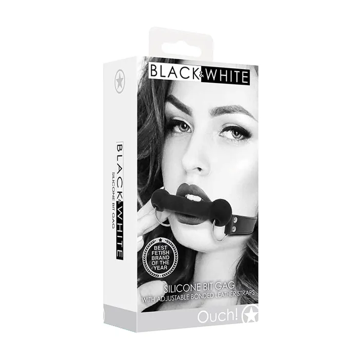 Ouch BW Silicone Bit Gag Bonded Leathe Fairvillacom Female Sex Toys