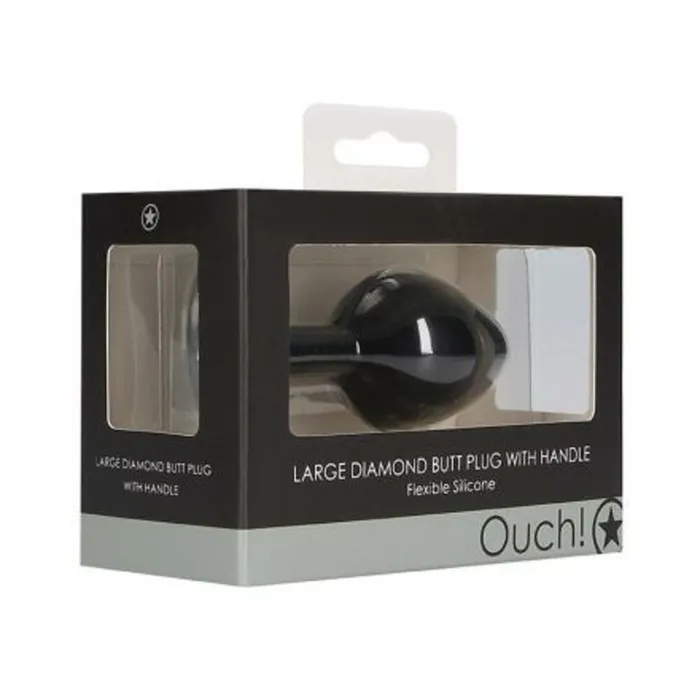 Ouch Large Diamond Butt Plug With Handle Black Fairvillacom Anal
