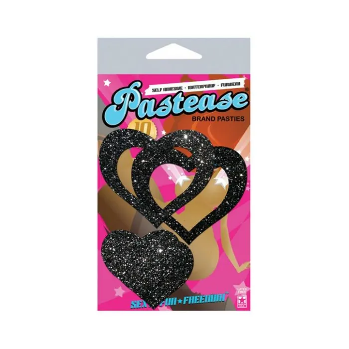 Pastease Glitter Peek A Boob Hearts Pasties Black Fairvillacom Anal