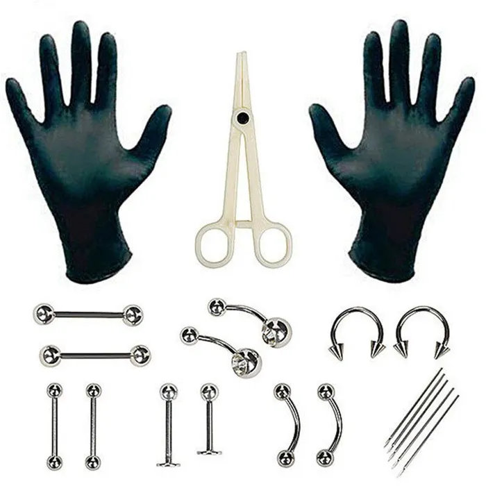 Piercing needles tool and basic ornaments set ShhhOb Anal