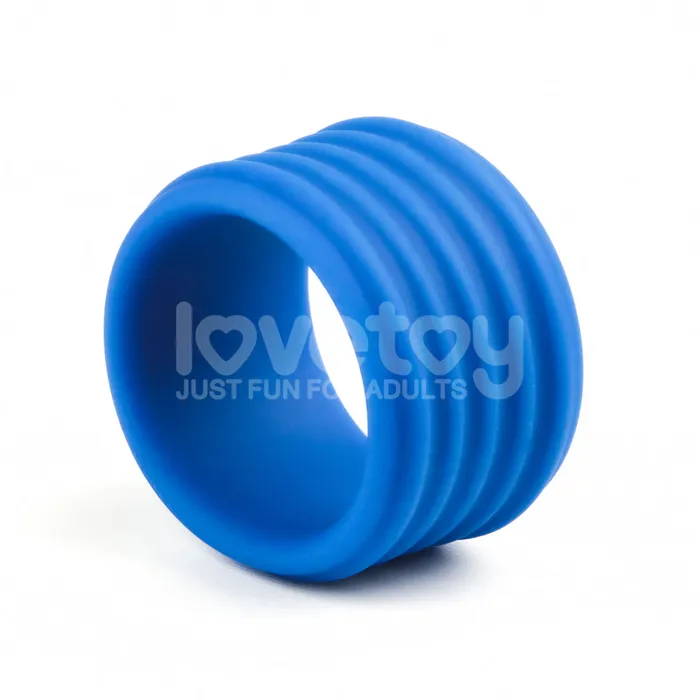 Pinnacle Pro Deep RibGrip Cock Ring Blue ShhhWndsr Male Sex Toys
