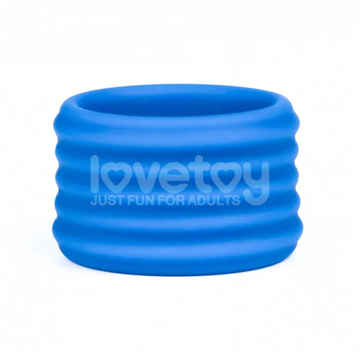 Pinnacle Pro Deep RibGrip Cock Ring Blue ShhhWndsr Male Sex Toys