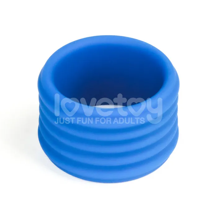 Pinnacle Pro Deep RibGrip Cock Ring Blue ShhhWndsr Male Sex Toys