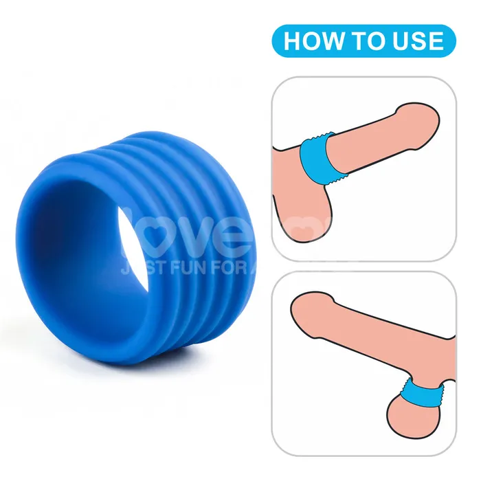 Pinnacle Pro Deep RibGrip Cock Ring Blue ShhhWndsr Male Sex Toys