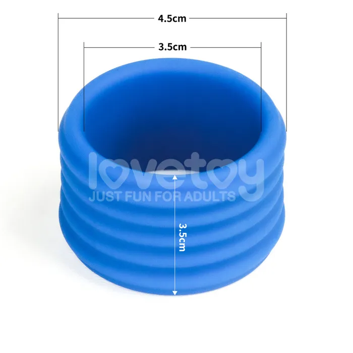 Pinnacle Pro Deep RibGrip Cock Ring Blue ShhhWndsr Male Sex Toys