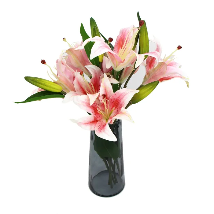 Premium Faux Pink Lily In Glass Vase Artificial Tiger Lily Arrangement ShhhSof Dildos Premium Faux Pink Lily In Glass Vase Artificial Tiger Lily Arrangement ShhhSof Dildos