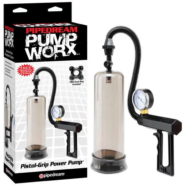 Pump Worx PistolGrip Power Penis Pump with Gauge ShhhWndsr Male Sex Toys