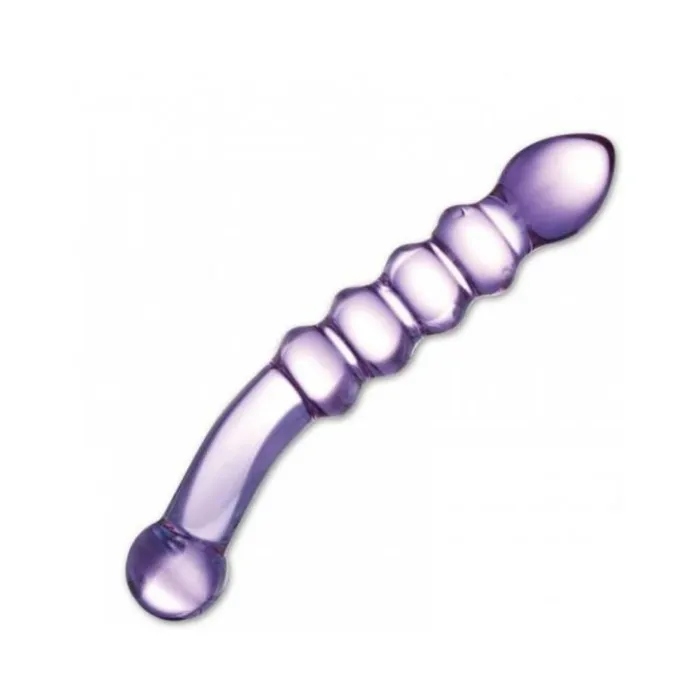 Purple Rain Ribbed Glass Dildo Fairvillacom Dildos