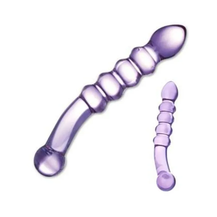 Purple Rain Ribbed Glass Dildo Fairvillacom Dildos