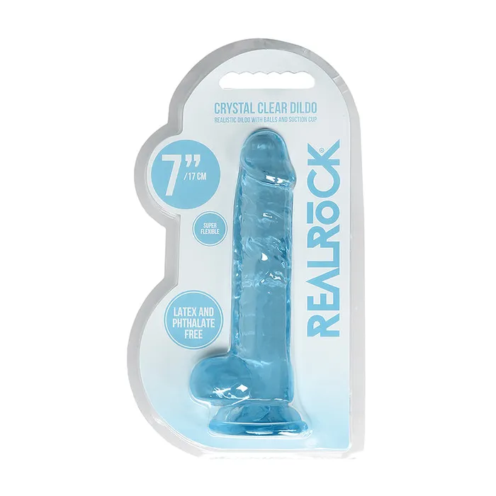 Realrock Realistic Dildo WBalls 7in Bl Fairvillacom Female Sex Toys