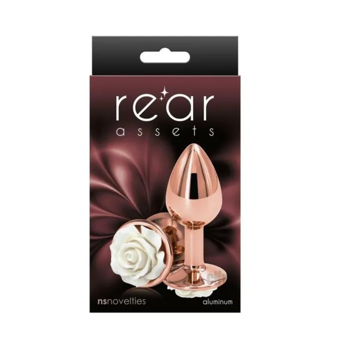 Rear Assets Rose Anal Plug Small White Fairvillacom Male Sex Toys