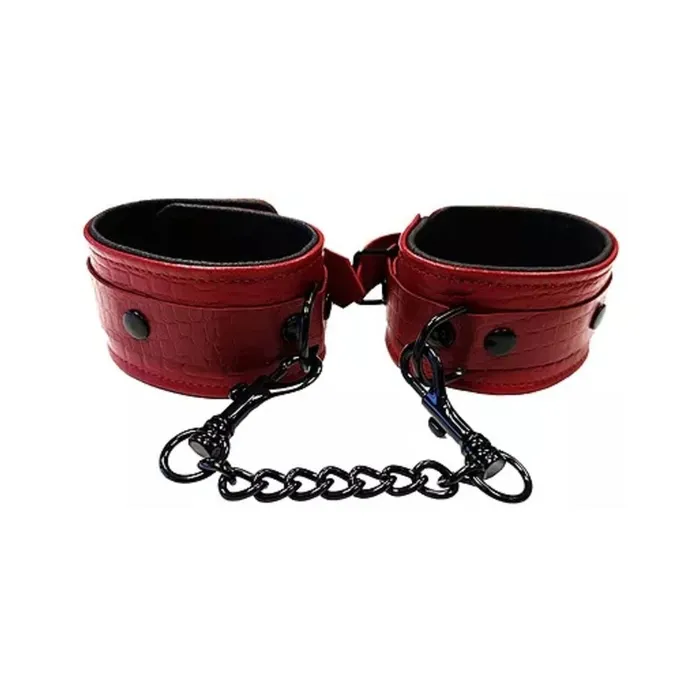 Restraints Fairvillacom Leather Ankle Cuffs Burgunday Black Accessories