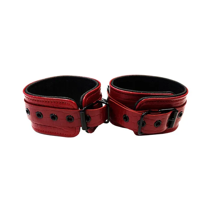Restraints Fairvillacom Leather Ankle Cuffs Burgunday Black Accessories