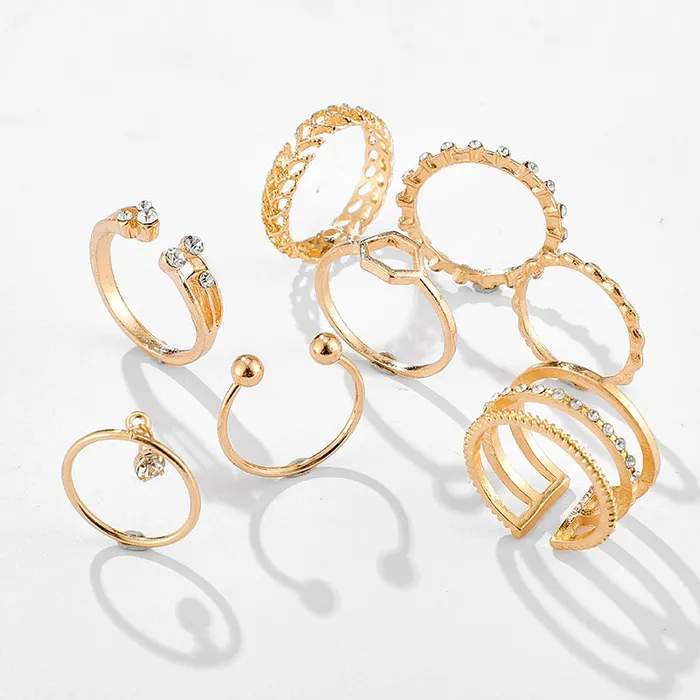 Rings 8pc Bohemian geometric ring set Clear crystal stones gold chain Shhhep Anal Rings 8pc Bohemian geometric ring set Clear crystal stones gold chain Shhhep Anal