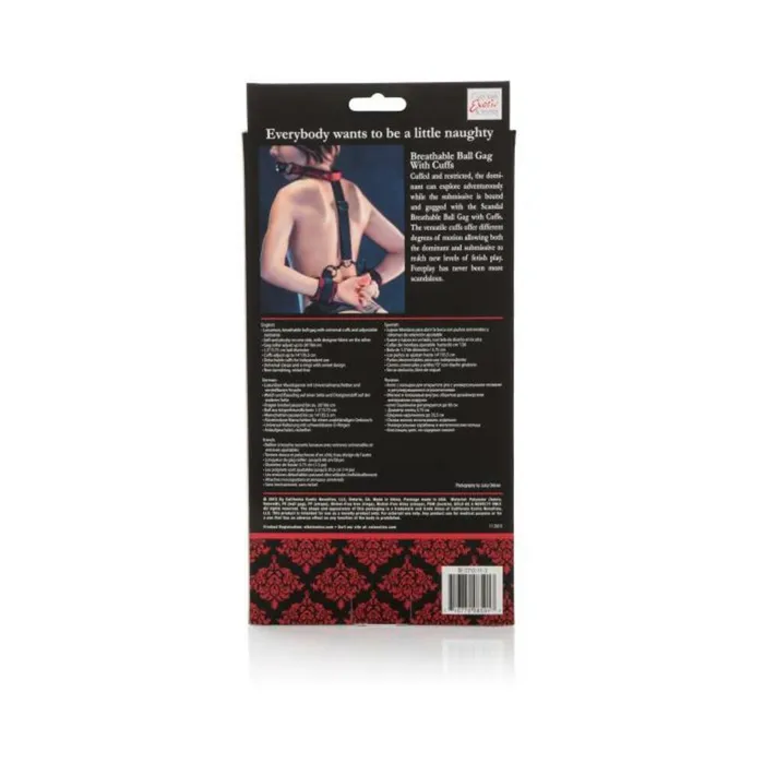 Scandal Breathable Ball Gag with Cuffs Fairvillacom Couples