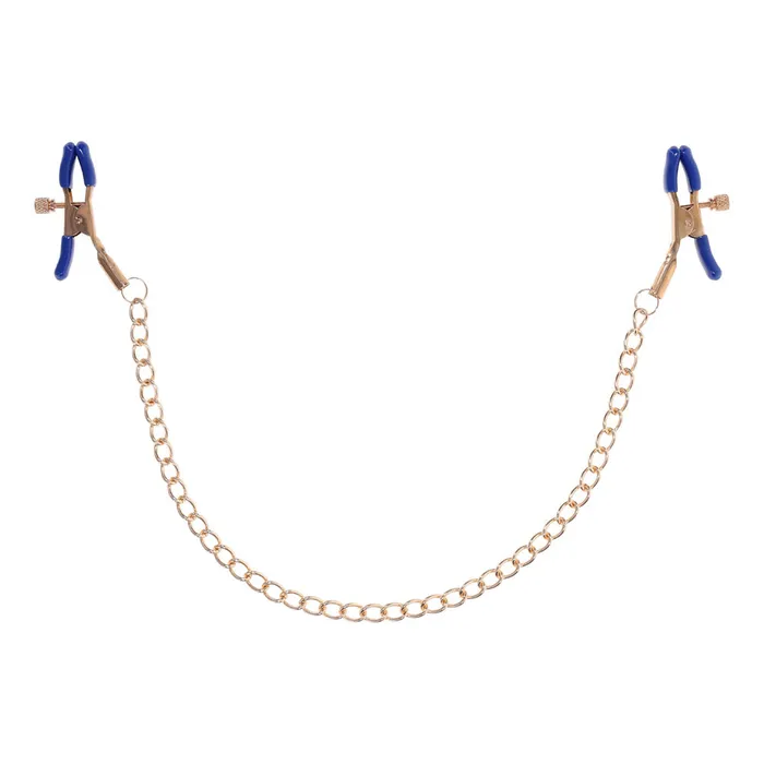 Sex Mischief Cougar Chained Nipple Clamps Gold Nipple Clamps with Cougar Chain ShhhWndsr Female Sex Toys