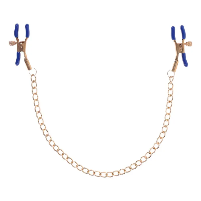Sex Mischief Cougar Chained Nipple Clamps Gold Nipple Clamps with Cougar Chain ShhhWndsr Female Sex Toys