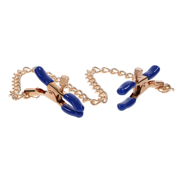 Sex Mischief Cougar Chained Nipple Clamps Gold Nipple Clamps with Cougar Chain ShhhWndsr Female Sex Toys
