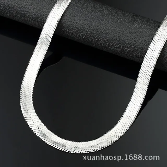 Shhhep Vibrators Necklace golden snake chain 1cm flat snake bone link