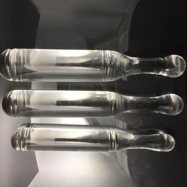 ShhhOb Double ended transparent Pyrex glass dildos in 3 sizes Dildos ShhhOb Double ended transparent Pyrex glass dildos in 3 sizes Dildos