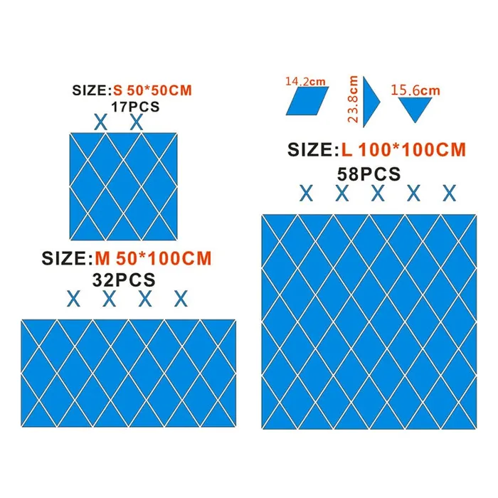 ShhhOb Enhancers Mirror wall tile pack self adhesive Diamond design