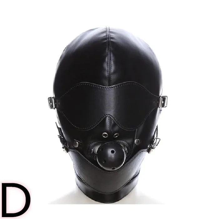 ShhhOb Restraints PU Leather Hood for BDSM Style D
