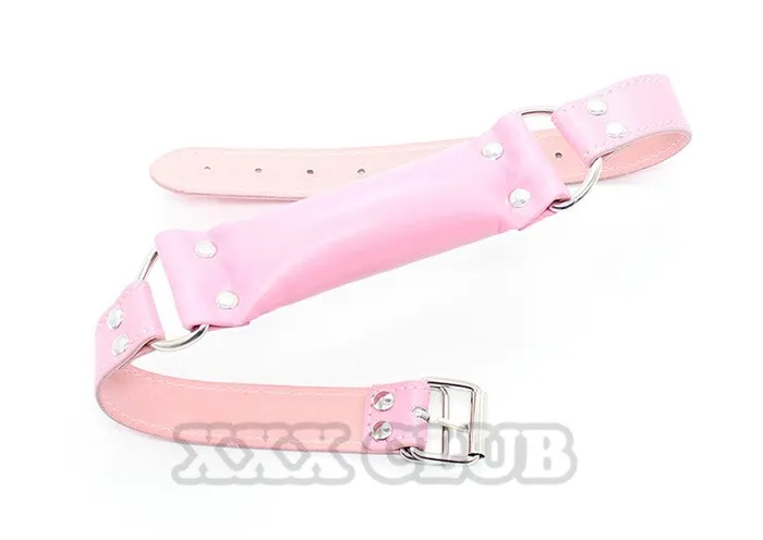 ShhhOb Soft leather pillow bridle gag for Pony Play BDSM Pink or Black Anal