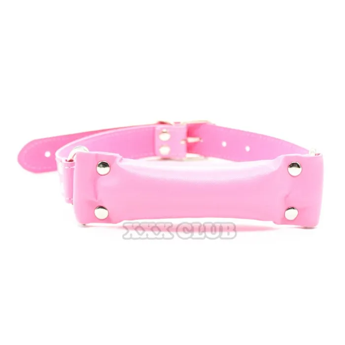 ShhhOb Soft leather pillow bridle gag for Pony Play BDSM Pink or Black Anal