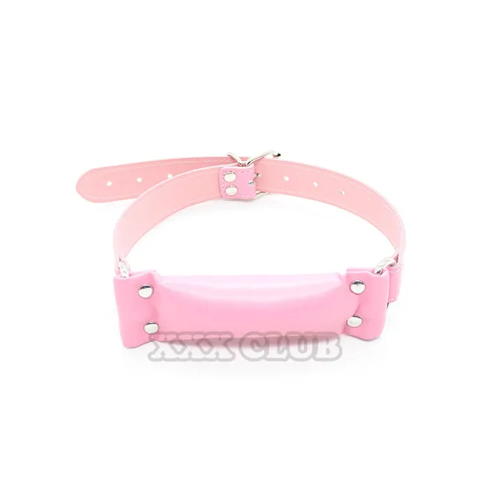ShhhOb Soft leather pillow bridle gag for Pony Play BDSM Pink or Black Anal