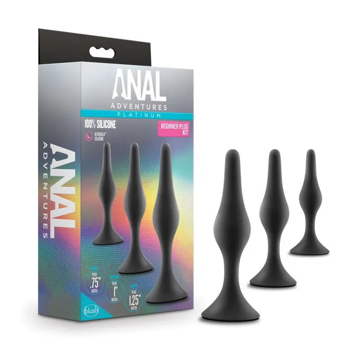 ShhhWndsr Anal Anal Adventures Platinum Silicone Beginner Plug Kit Butt Plug Kit Set of 3 Sizes ShhhWndsr Anal Anal Adventures Platinum Silicone Beginner Plug Kit Butt Plug Kit Set of 3 Sizes